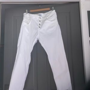 BEVY FLOG AVIV PANT WHITE BUTTON FLY